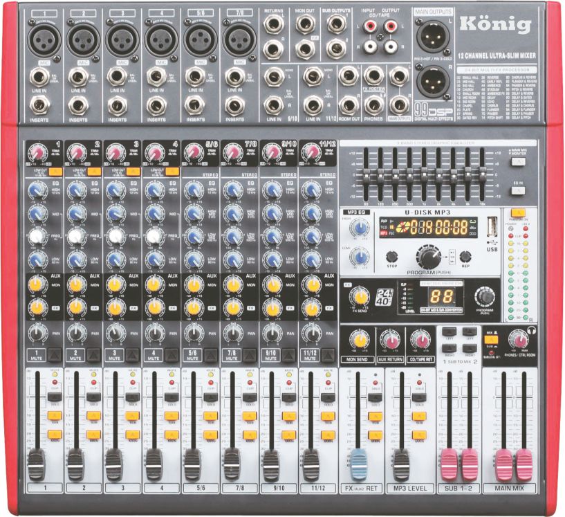 König K-1201 FX 12 Kanal Deck Mikser