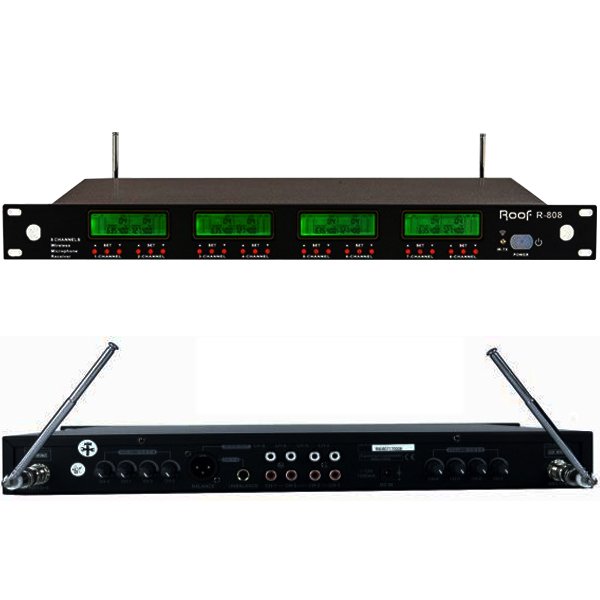 Roof R-808 8 Kanal UHF Kablosuz Mikrofon Alıcısı
