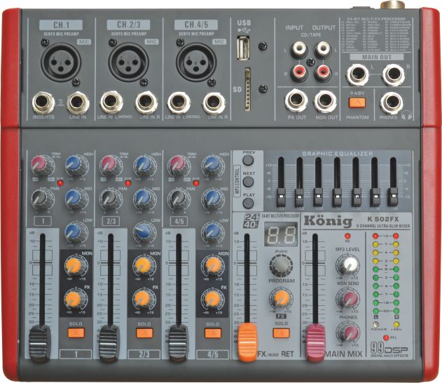 König K-502 FX 5 Kanal Dec Mixer