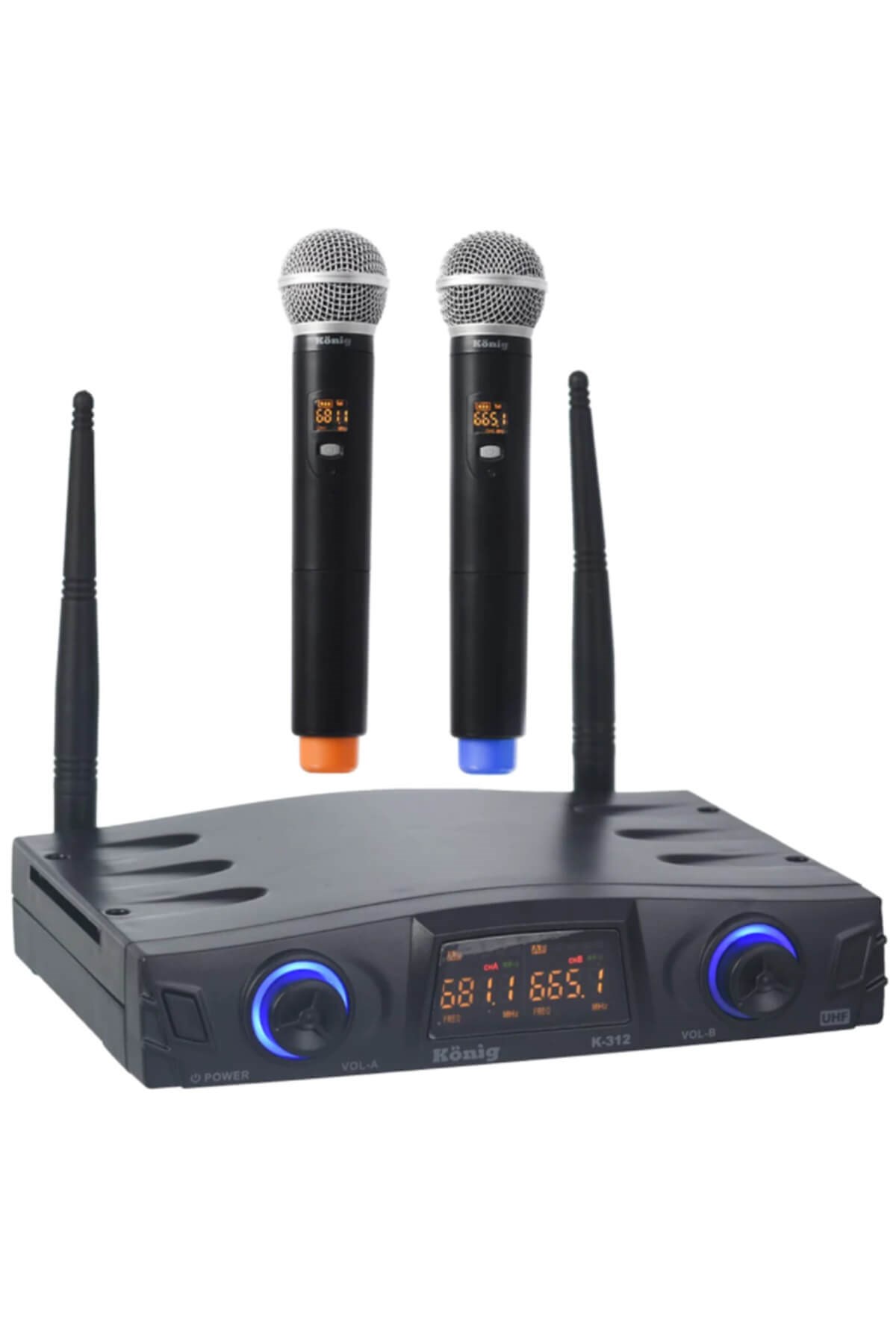 König K-312 2 EL 2-Kanal UHF Telsiz Mikrofon