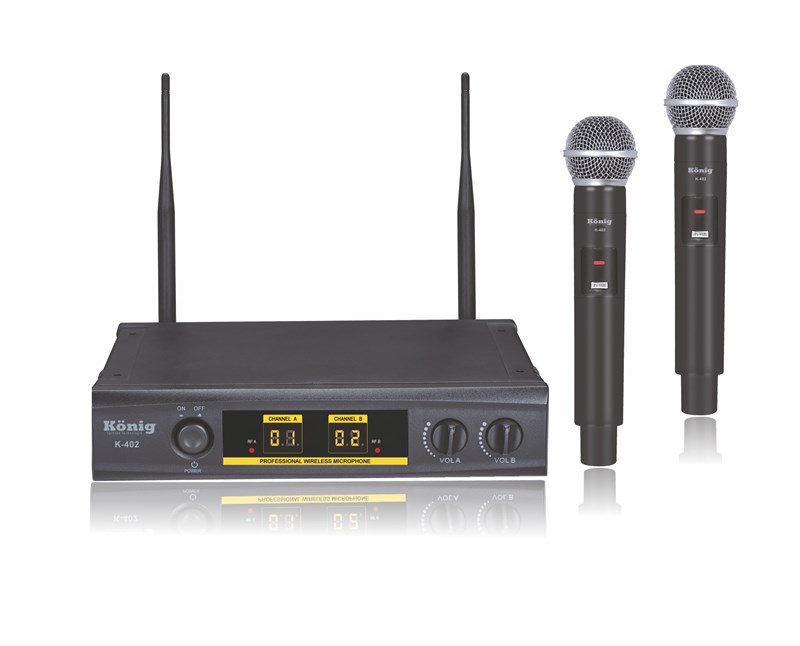 König K-402 Uhf Sabit-Çift Kanal 2 El Telsiz Mikrofon